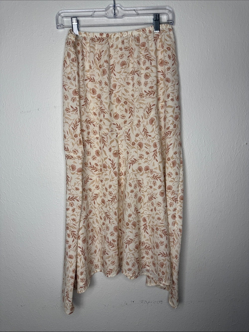 Hippie Rose Cream Maxi Skirt with Tan Floral Print